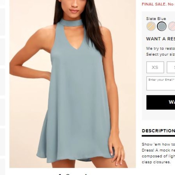 Lulus Dresses & Skirts - LULUS GROOVE THING SLATE BLUE SWING DRESS, small
